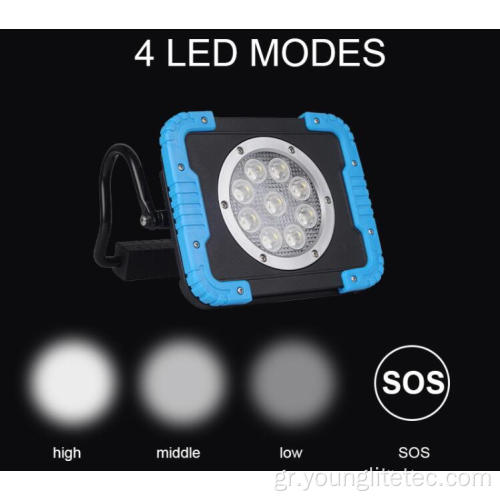 Ισχυρό 6600mAh επαναφορτιζόμενη LED Spot Flood Work Light